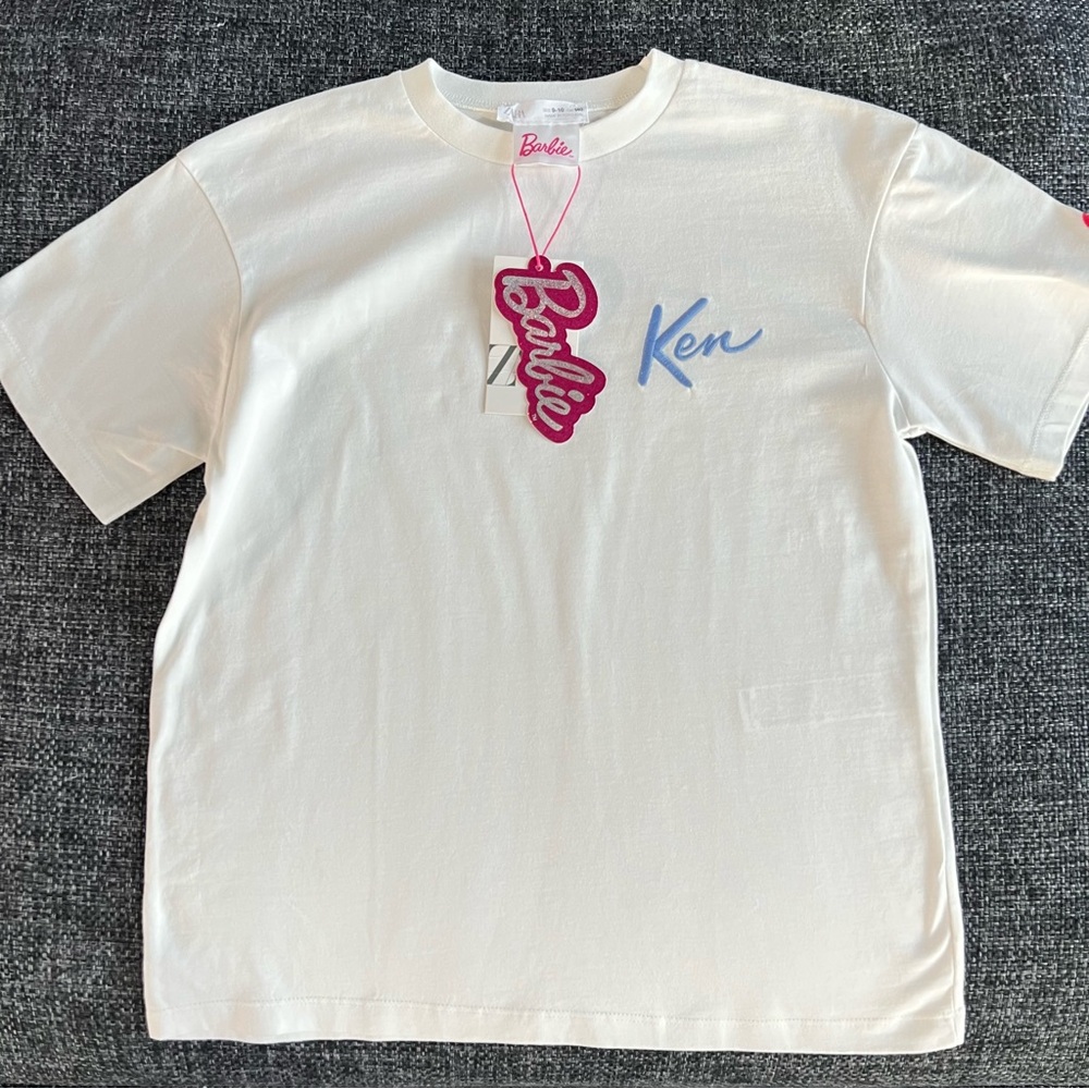NWT Zara X Barbie Boys Ken Short Sleeve Shirt Size 9-10